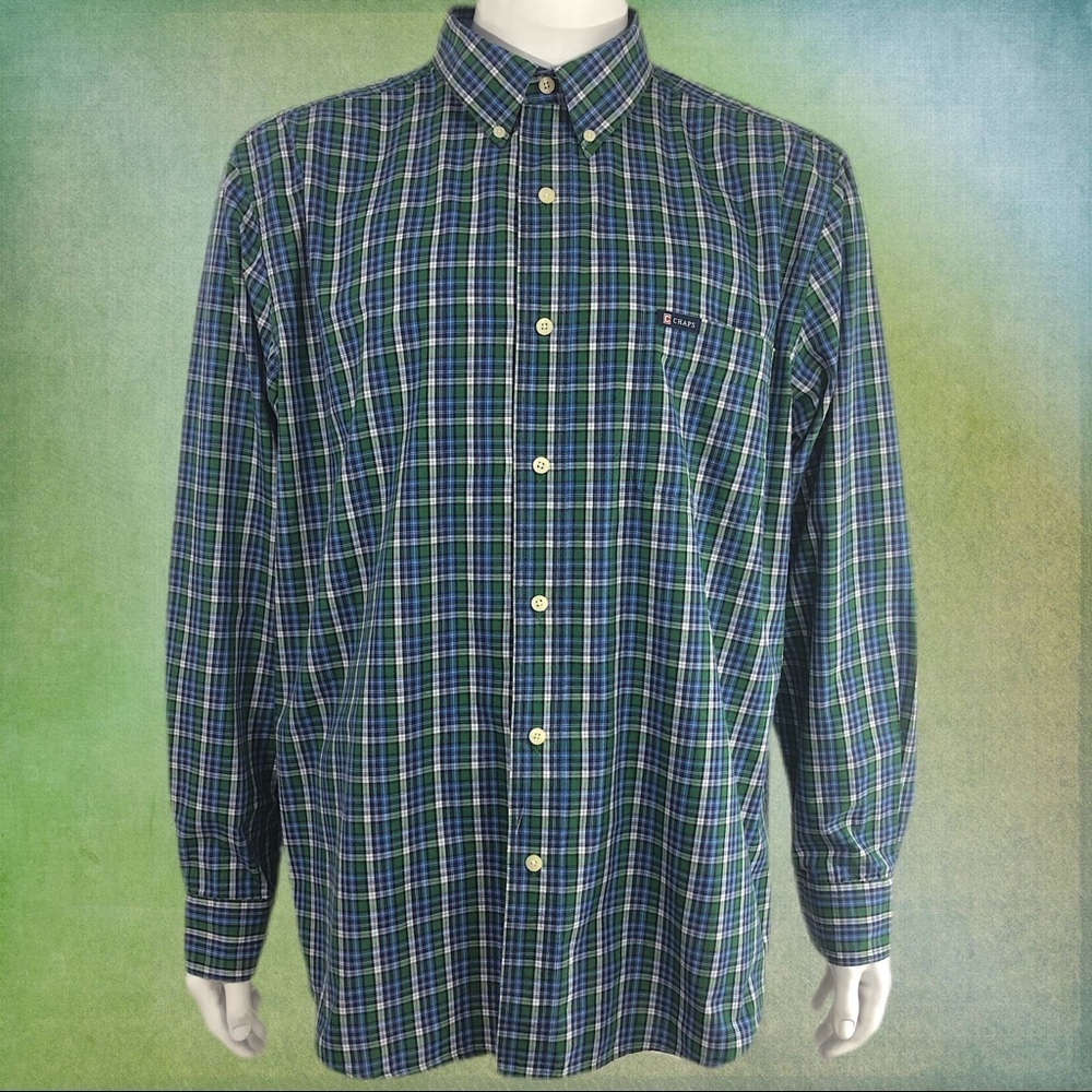 Chaps Plaid Long Sleeve Button Down Shirt